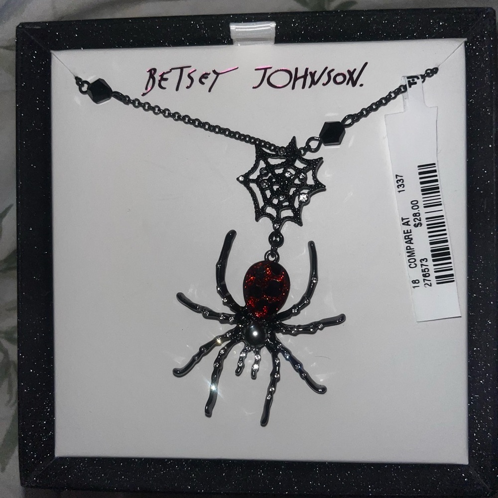 Betsey Johnson Black and Red Spider Necklace - Picture 5 of 8